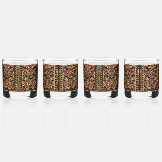 Elegant Cobalt "Aztec Dream" 354ml Drink Tumblers Whiskey Glass (Front)
