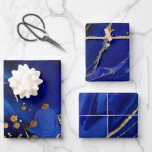 Elegant Cobalt Blue and Gold Alcohol Ink Patterns Wrapping Paper Sheets<br><div class="desc">Elegant Cobalt Blue and Gold Alcohol Ink Patterns</div>