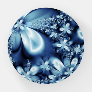 Elegant Cobalt Dark Blue Silky Flowers Paperweight