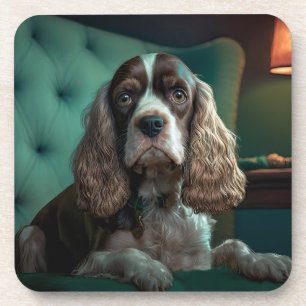 Elegant Cocker Spaniel Classic Portrait Design Beverage Coaster