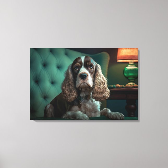 Elegant Cocker Spaniel Classic Portrait Design Canvas Print (Front)