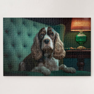 Elegant Cocker Spaniel Classic Portrait Design Jigsaw Puzzle