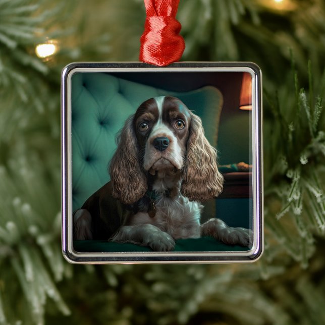 Elegant Cocker Spaniel Classic Portrait Design Metal Ornament (Tree)