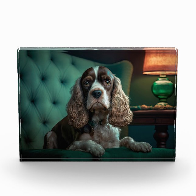 Elegant Cocker Spaniel Classic Portrait Design Photo Block (Front)