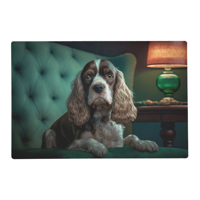 Elegant Cocker Spaniel Classic Portrait Design Placemat (Front)