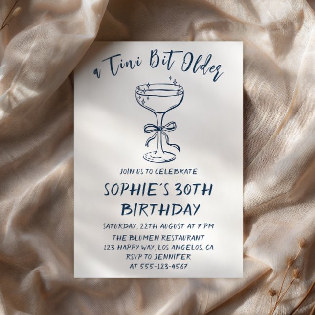 Elegant Cocktail A Tini Bit Older 30th Birthday Invitation (Creator Uploaded)