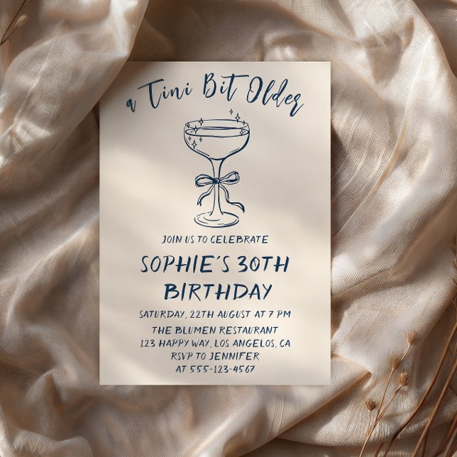 Elegant Cocktail A Tini Bit Older 30th Birthday Invitation (Creator Uploaded)