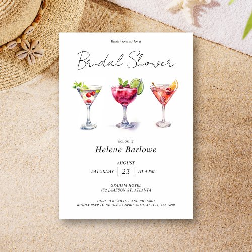 Elegant Cocktail Bridal Shower  Invitation