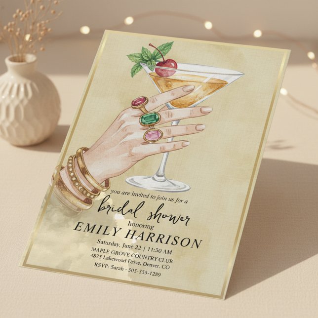 Elegant Cocktail Bridal Shower Invitation Art (Creator Uploaded)