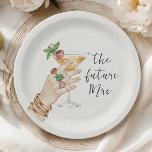 Elegant Cocktail Bridal Shower Paper Plates
