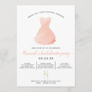 Elegant Cocktail Dress   Bachelorette Party Program