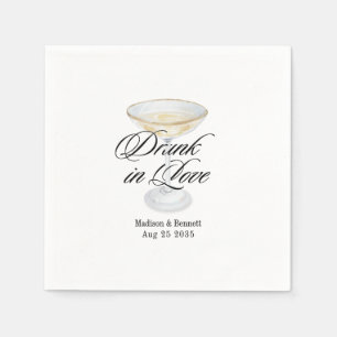 Elegant Cocktail Drunk in Love Wedding  Napkins