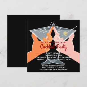 Elegant Cocktail Party Martinis Invitation