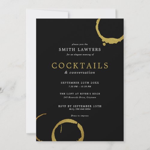 Elegant Cocktails and Conversation Invitation