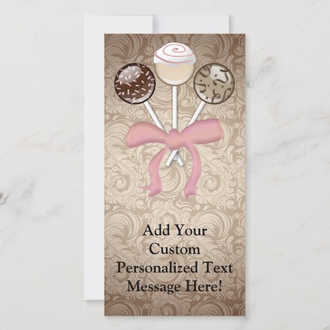 Elegant Cocoa Damask Cake Pop (Front)