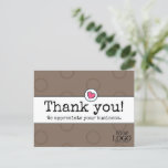 Elegant Coffee Brown With Heart Business Thank You Postcard