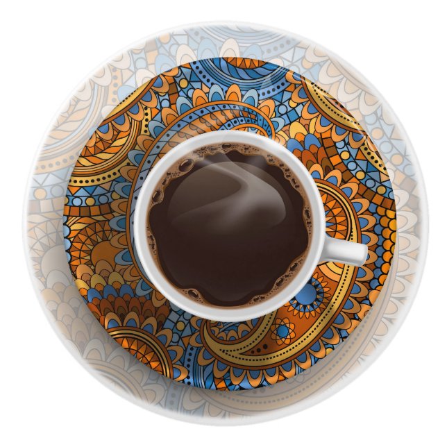 Elegant Coffee Cup Drawer Knob - SRF (Front)