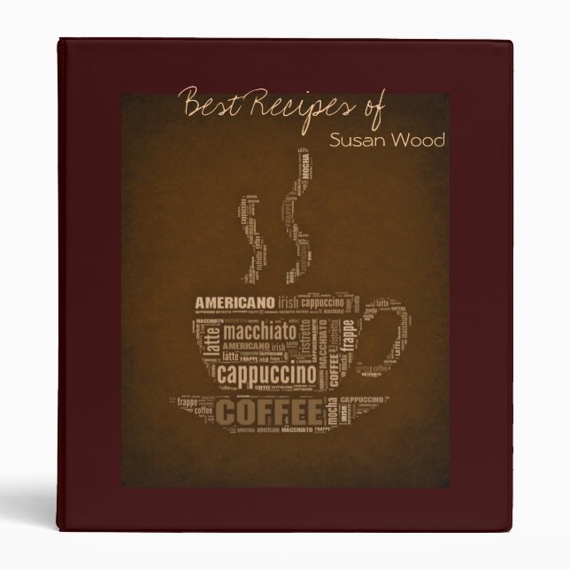 Elegant Coffee Lovers' Treasured Recipe Binder (Front)