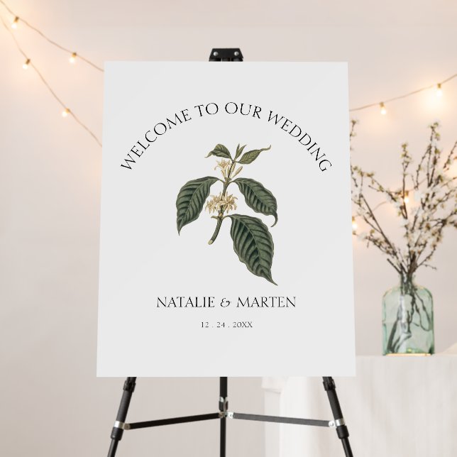 Elegant Coffee Plant Botanical Bohemian Style Foam Board (In Situ (Stand))