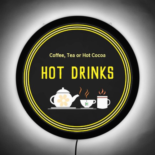 Elegant Coffee Tea or Hot Cocoa Hot Drinks  LED Sign