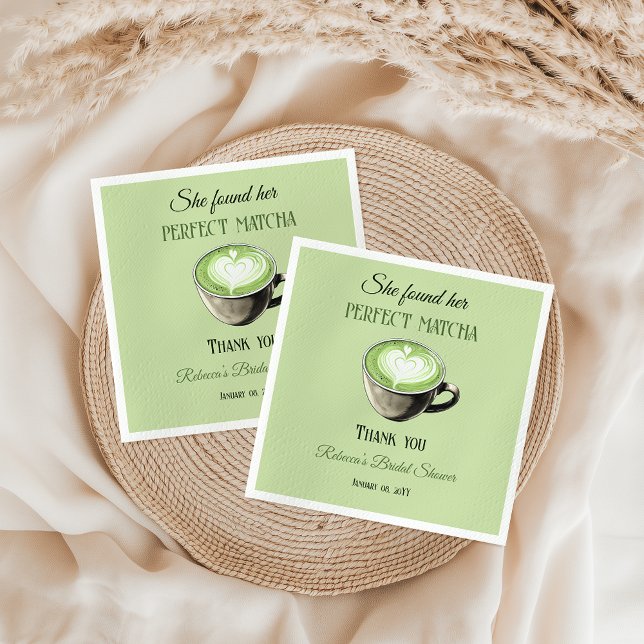 Elegant Coffee Theme Perfect Matcha Bridal Shower Napkins (Creator Uploaded)