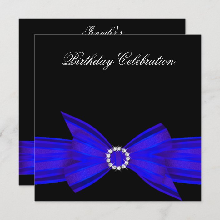 Elegant colbolt royal Blue Birthday Party Invitation