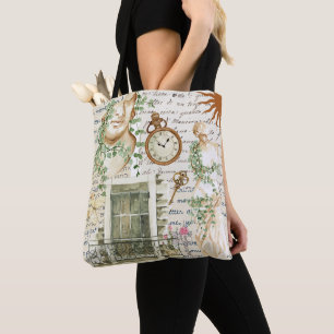 Elegant collage background Greek statue watercolor Tote Bag