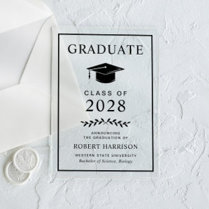 Elegant College Acrylic Graduation Announcement