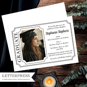 Elegant College Graduate Grad Photo Announcement