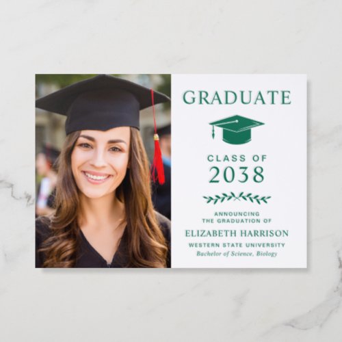 Elegant College Graduation Letterpress Photo Cards