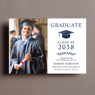 Elegant College Graduation Letterpress Photo Cards