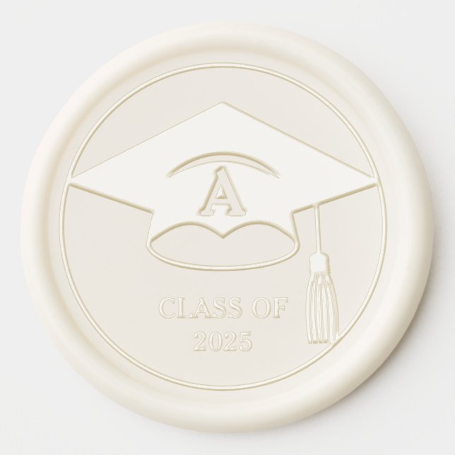 Elegant College Graduation Monogram  Wax Seal Sticker (Front)