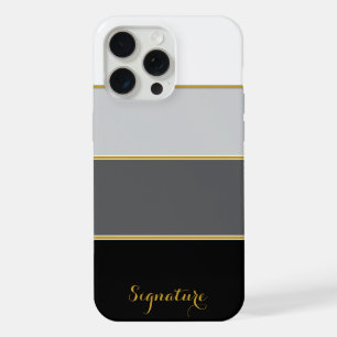 Elegant color block stripes custom name phone case