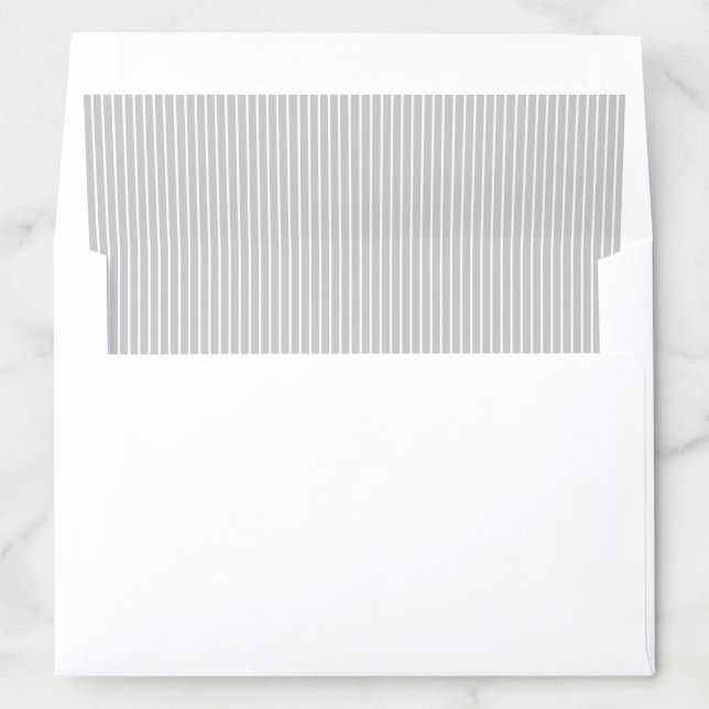 Elegant color editable classy gray stripes envelope liner (In Envelope)