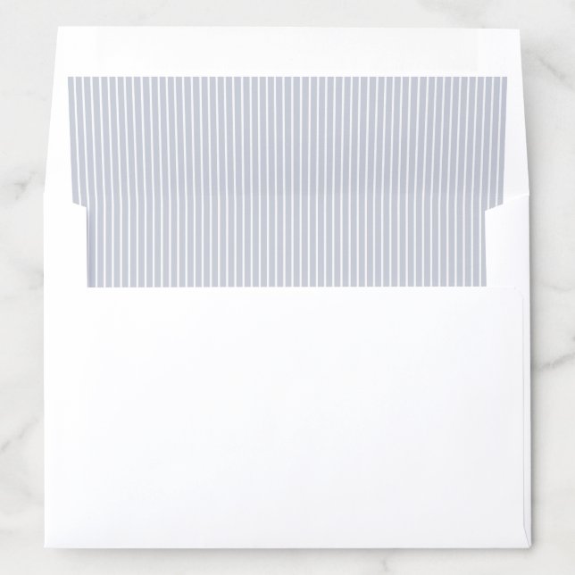 Elegant color editable dusty blue stripes envelope liner (In Envelope)