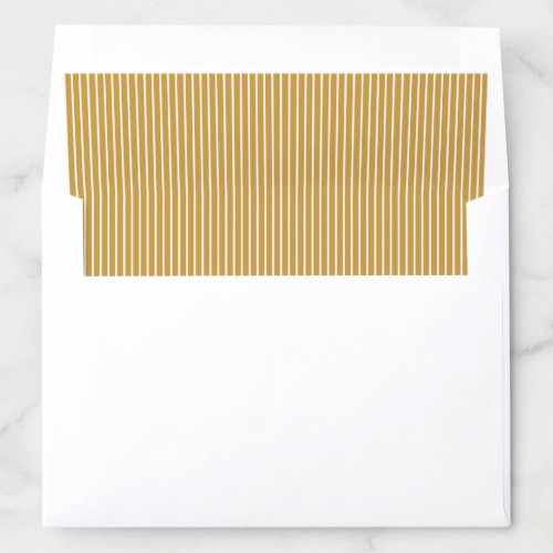 Elegant color editable mustard yellow stripes envelope liner