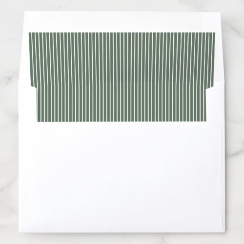 Elegant color editable olive green stripes envelope liner