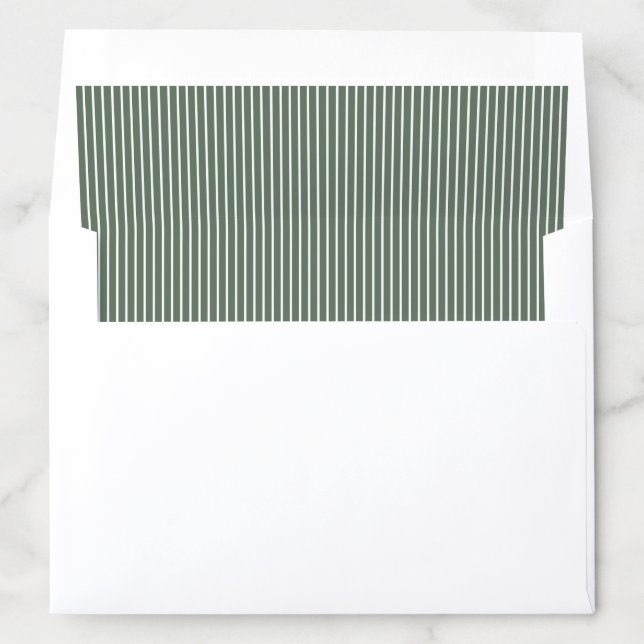 Elegant color editable olive green stripes envelope liner (In Envelope)