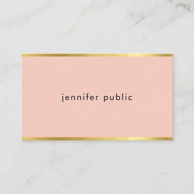 Elegant Color Gold Sophisticated Modern Cool Plain Business Card (Front)