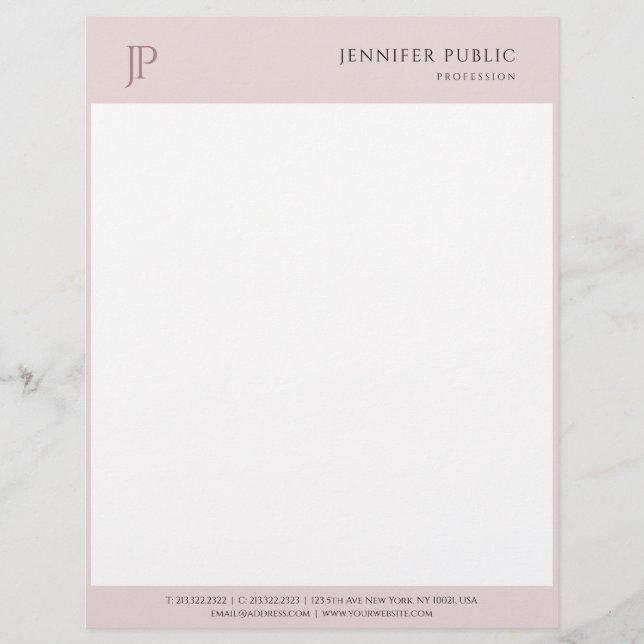 Elegant Color Harmony Minimalist Monogram Template Letterhead (Front)