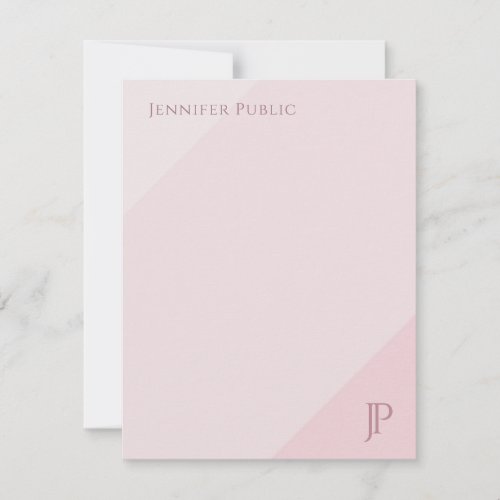 Elegant Color Harmony Monogram Simple Modern Note Card