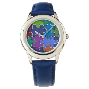 elegant color puzzle pieces watch