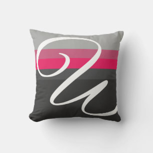 Elegant Color Stripes and Wavy White Line Pattern Throw Pillow