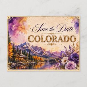 Elegant Colorado Save the Date Wedding Invitation Postcard