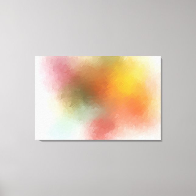 Elegant Colorful Abstract Art Modern Red Yellow Canvas Print (Front)