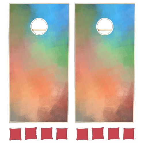 Elegant Colorful Abstract Art Modern Template Cornhole Set