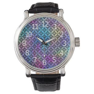 Elegant Colorful Abstract Floral Circles Pattern Watch