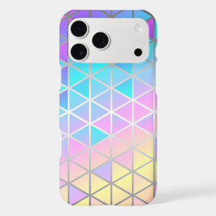Elegant colorful Abstract Holographic Triangles iPhone 17 Pro Max Case