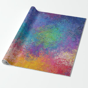 Elegant Colorful Acrylic Abstract Grunge Artwork Wrapping Paper