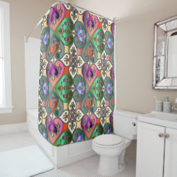 Elegant Colorful Arabesque Abstract Art Shower Curtain